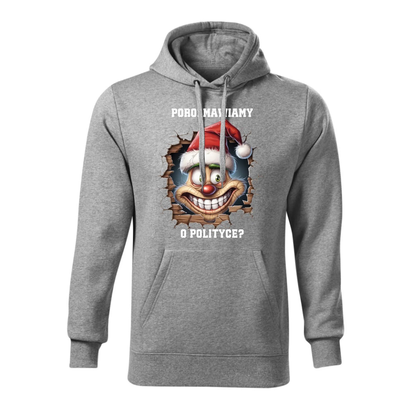 Świąteczna bluza męska z kapturem szara na prezent personalizacja hoodie Święta Boże Narodzenie Mikołajki