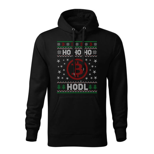 Ho ho ho Hodl Bitcoin | Świąteczna bluza męska z kapturem BN103 - StoryCups.pl