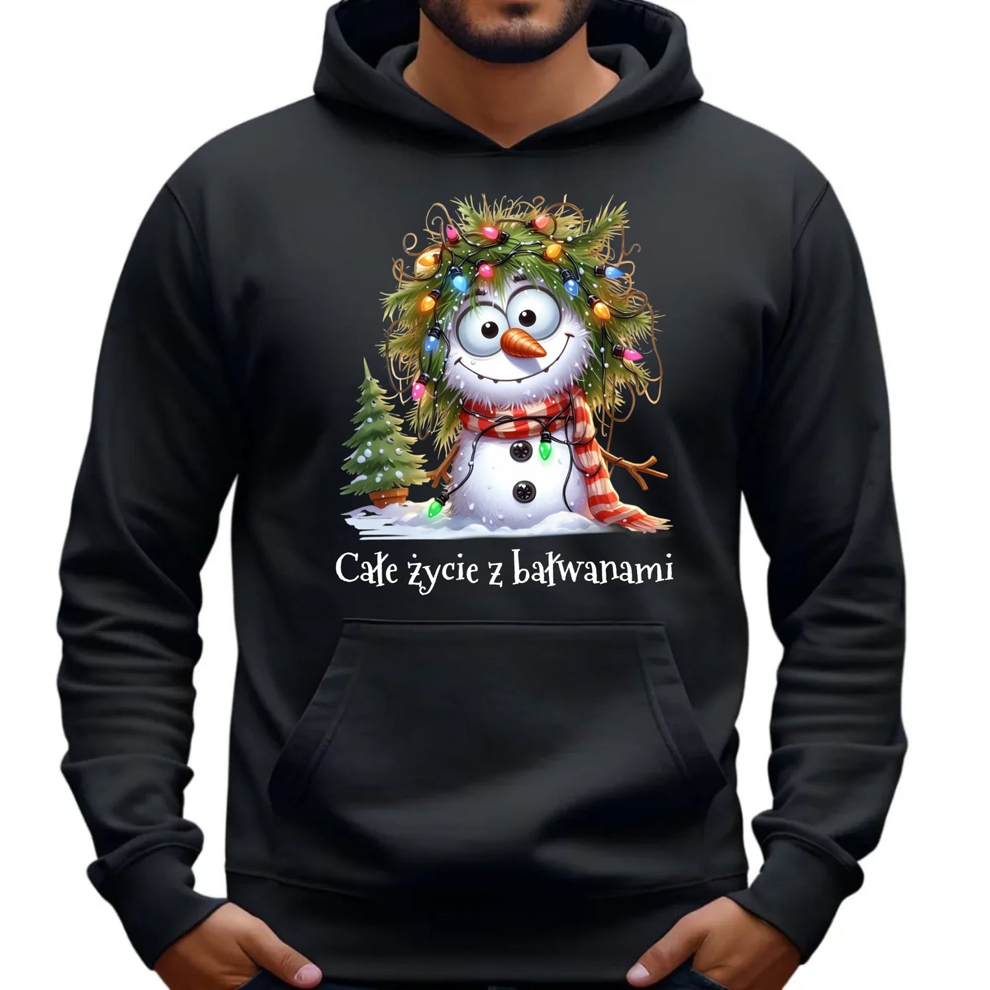 Świąteczna bluza męska z kapturem na prezent hoodie personalizacja