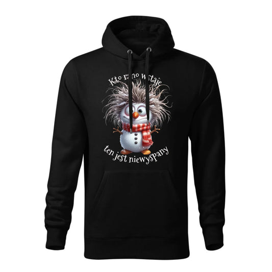 Kto rano wstaje | Świąteczna bluza męska z kapturem BN133 - StoryCups.pl