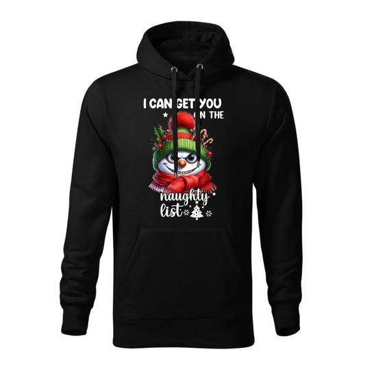 Mogę wpisać Cię na listę niegrzecznych | Świąteczna bluza męska z kapturem BN121 - StoryCups.pl