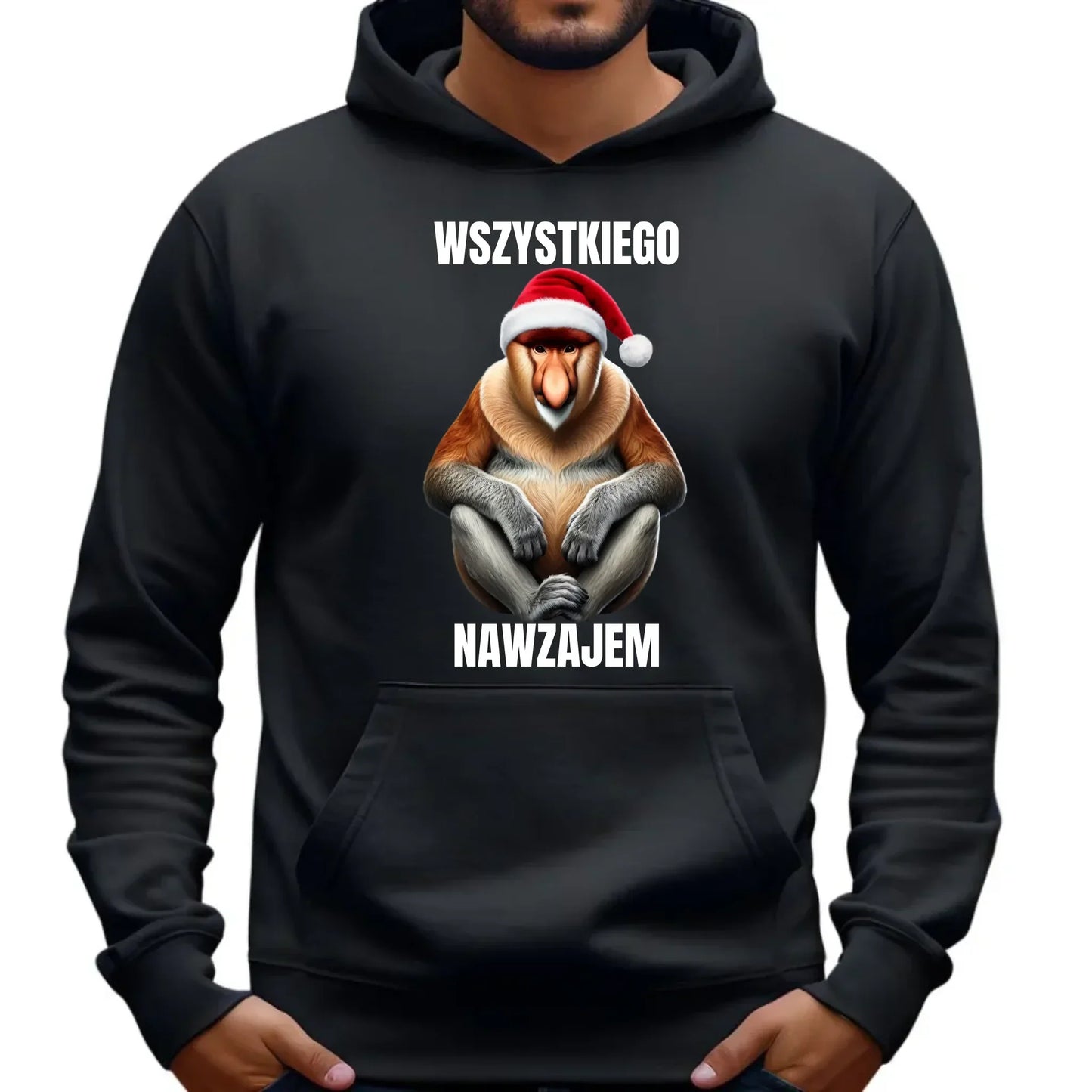 Wszystkiego nawzajem | Świąteczna bluza męska z kapturem BN110 - StoryCups.pl