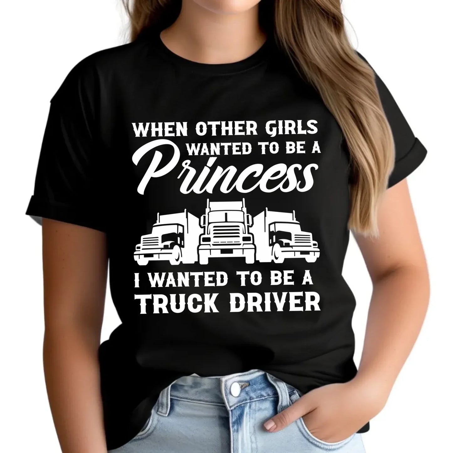 I wanted to be a truck driver | Koszulka damska dla kierowcy tira ZKT08 - StoryCups.pl