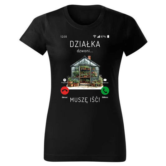 Działka dzwoni muszę iść | Koszulka damska dla babci B41 - StoryCups.pl