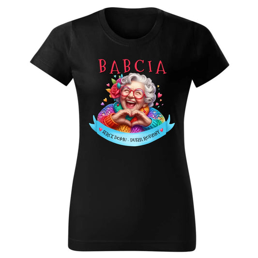 Babcia serce domu | Koszulka damska dla babci B25 - StoryCups.pl