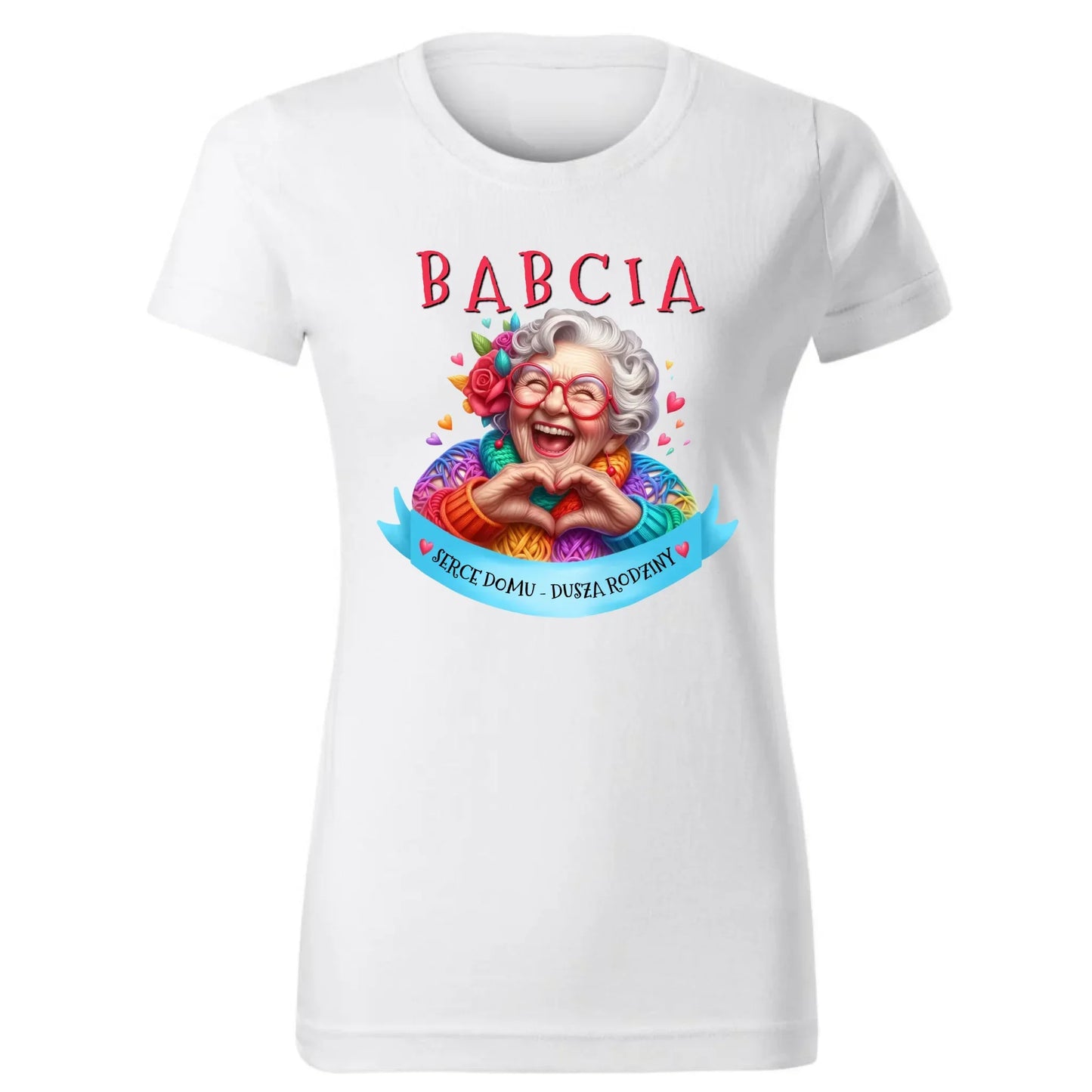 Babcia serce domu | Koszulka damska dla babci B25 - StoryCups.pl