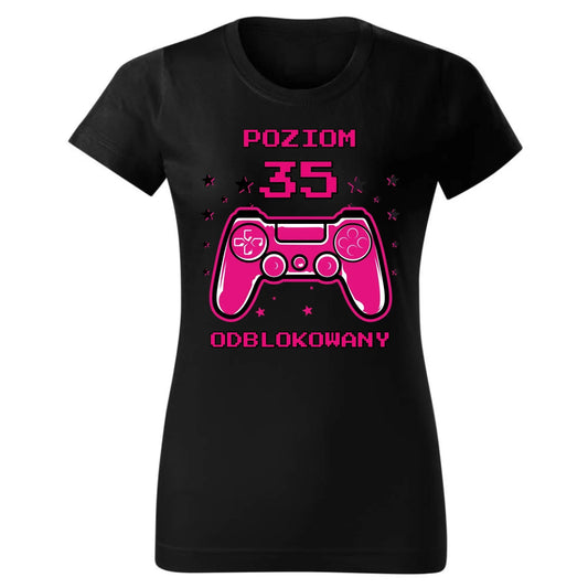 Poziom odblokowany (wiek) | Koszulka damska prezent na urodziny dla gracza U23 - StoryCups.pl