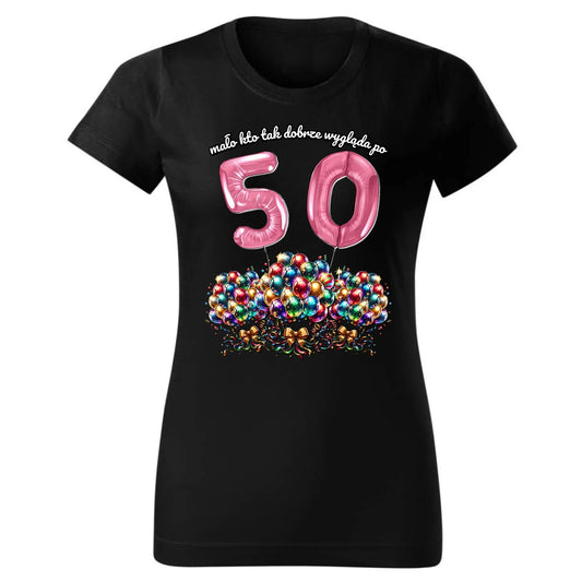 Mało kto tak dobrze wygląda | Personalizowana koszulka damska na urodziny U16 - StoryCups.pl