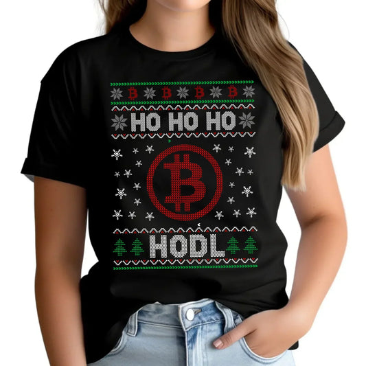 Ho ho ho Hodl Bitcoin | Świąteczna koszulka damska BN103 - StoryCups.pl