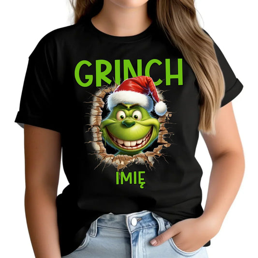 Grinch | Świąteczna koszulka damska z personalizacją BN112 - StoryCups.pl
