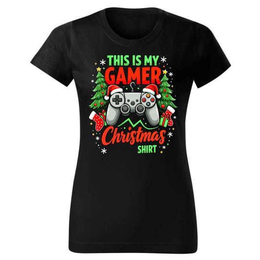 Gamer Christmas T-shirt | Świąteczna koszulka damska BN135 - StoryCups.pl