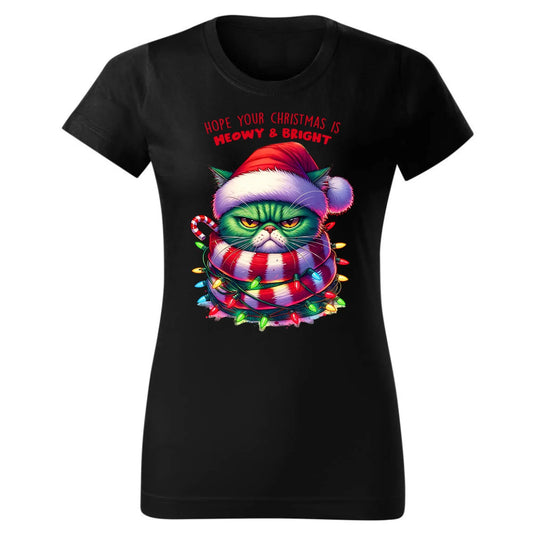 Meowy & Bright | Świąteczna koszulka damska BN101 - StoryCups.pl