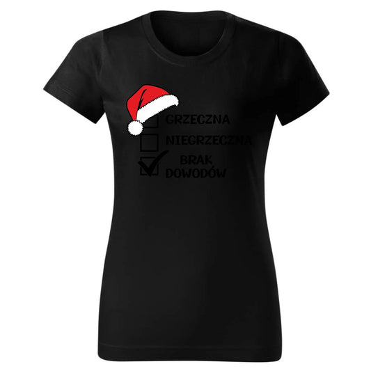 Brak dowodów | Świąteczna koszulka damska BN99 - StoryCups.pl