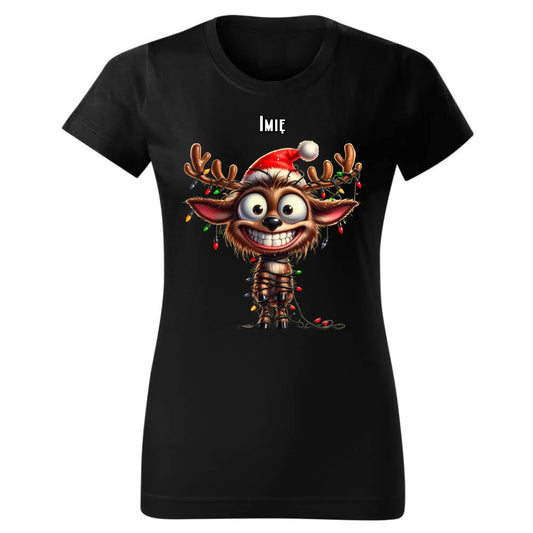 Renifer | Personalizowana koszulka damska świąteczna BN93 - StoryCups.pl