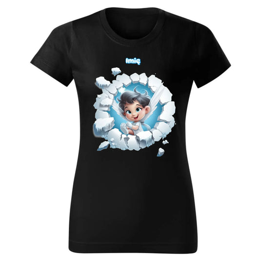 Aniołek 3D | Personalizowana koszulka damska świąteczna BN87 - StoryCups.pl