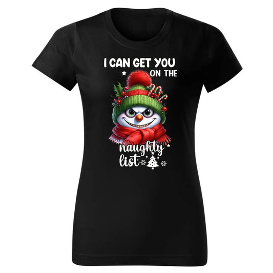 Mogę wpisać Cię na listę niegrzecznych | Świąteczna koszulka damska BN121 - StoryCups.pl