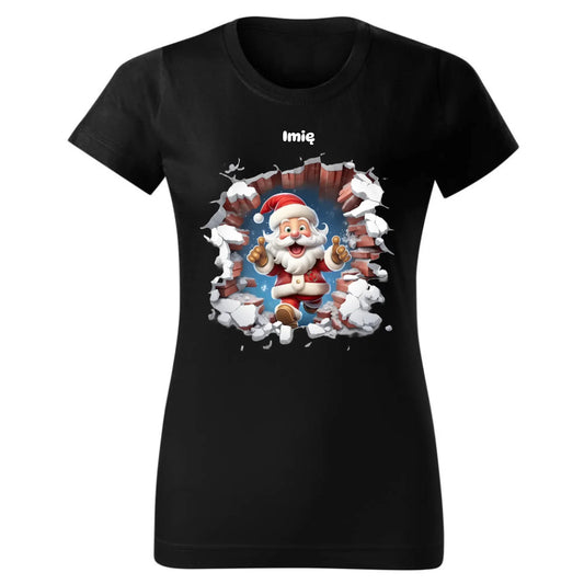 Mikołaj 3D | Personalizowana koszulka damska świąteczna BN83 - StoryCups.pl