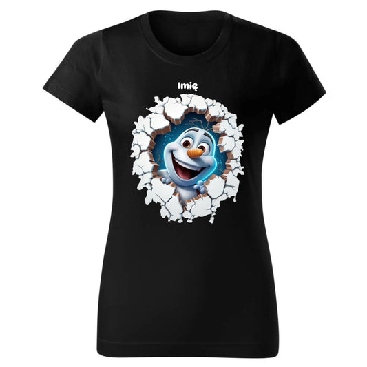 Bałwan 3D | Personalizowana koszulka damska świąteczna BN84 - StoryCups.pl