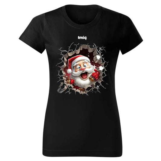 Mikołajek 3D | Personalizowana koszulka damska świąteczna BN85 - StoryCups.pl