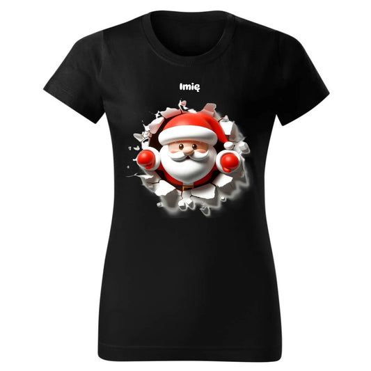 Mikołaj 3D | Personalizowana koszulka damska świąteczna BN80 - StoryCups.pl