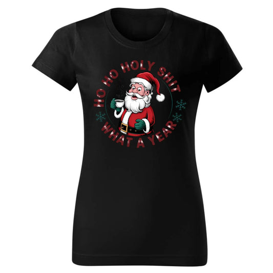 Ho ho holy shit | Świąteczna koszulka damska BN74 - StoryCups.pl