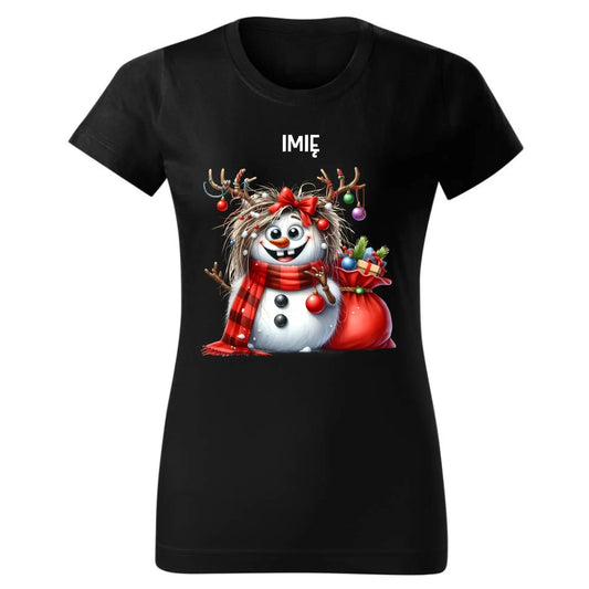 Bałwanek | Personalizowana koszulka damska świąteczna BN70 - StoryCups.pl