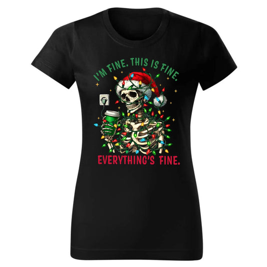 Everything's fine | Świąteczna koszulka damska BN55 - StoryCups.pl