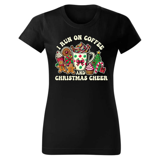 I run on coffee | Świąteczna koszulka damska BN47 - StoryCups.pl