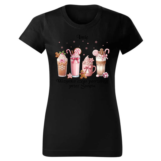 Wszystko czego potrzebuję przez Święta | Świąteczna koszulka damska BN46 - StoryCups.pl