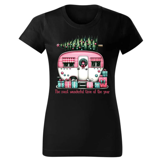 Kempingowe Święta | Świąteczna koszulka damska BN40 - StoryCups.pl