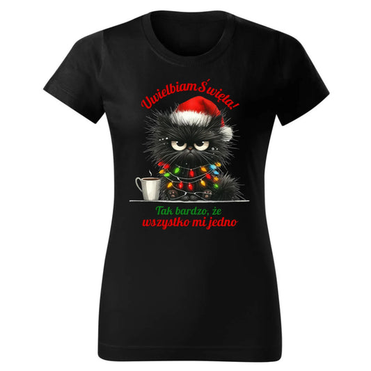 Wszystko mi jedno | Świąteczna koszulka damska BN35 - StoryCups.pl