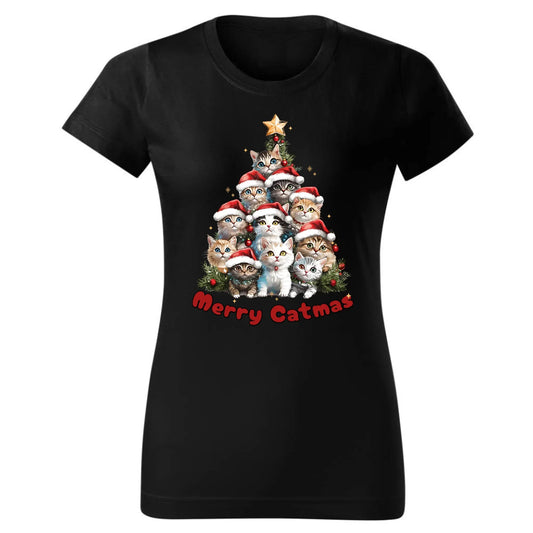 Merry Catmas | Świąteczna koszulka damska BN20 - StoryCups.pl