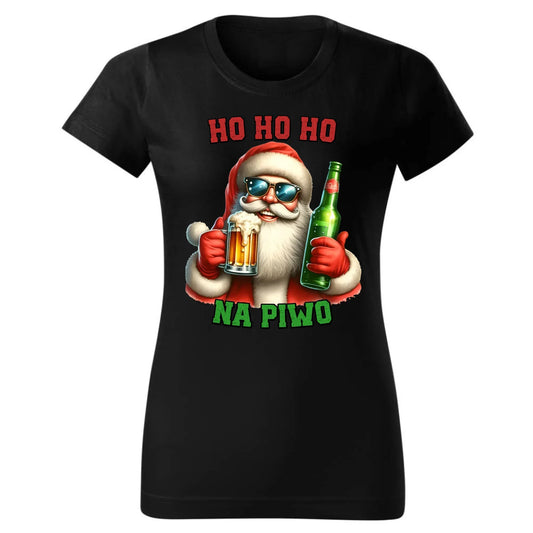Ho ho ho na piwo | Świąteczna koszulka damska BN64 - StoryCups.pl