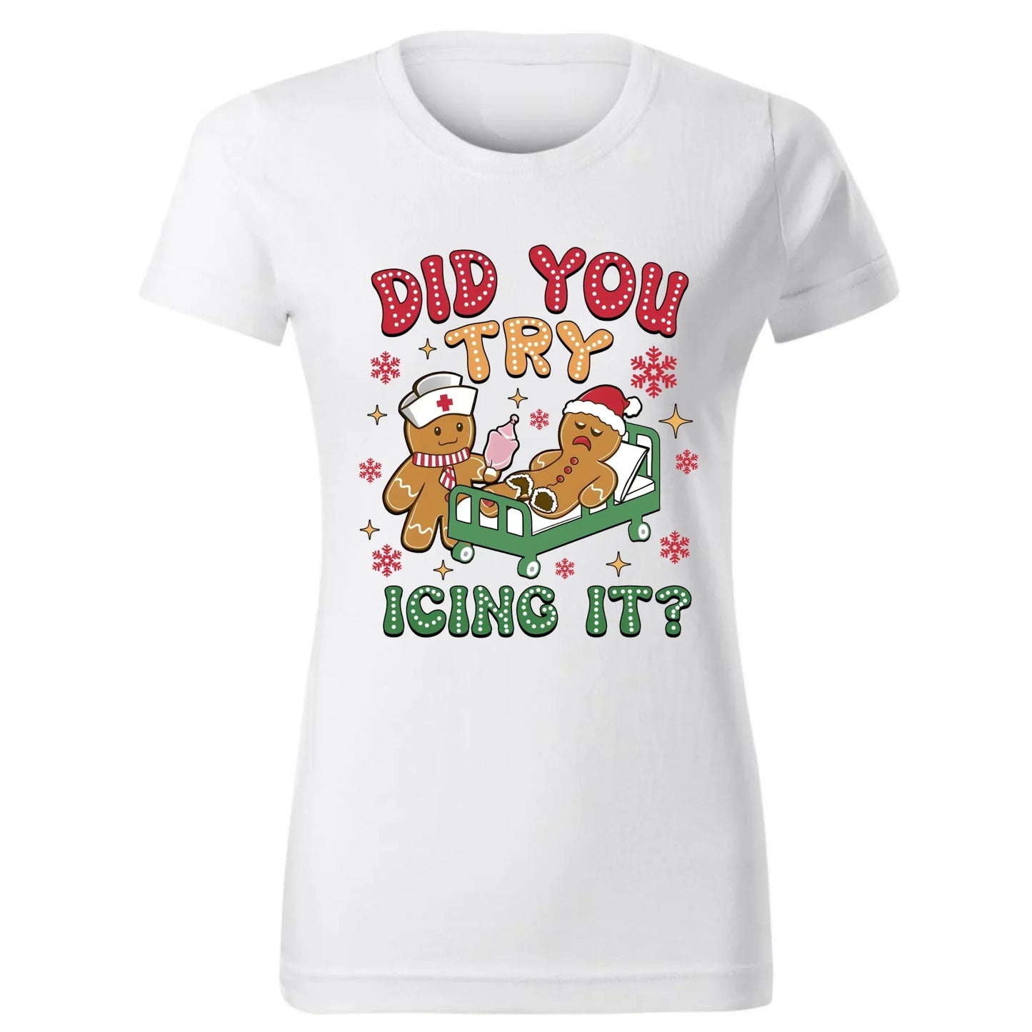 Did you try icing it? | Świąteczna koszulka damska dla pielęgniarki BN78 - StoryCups.pl