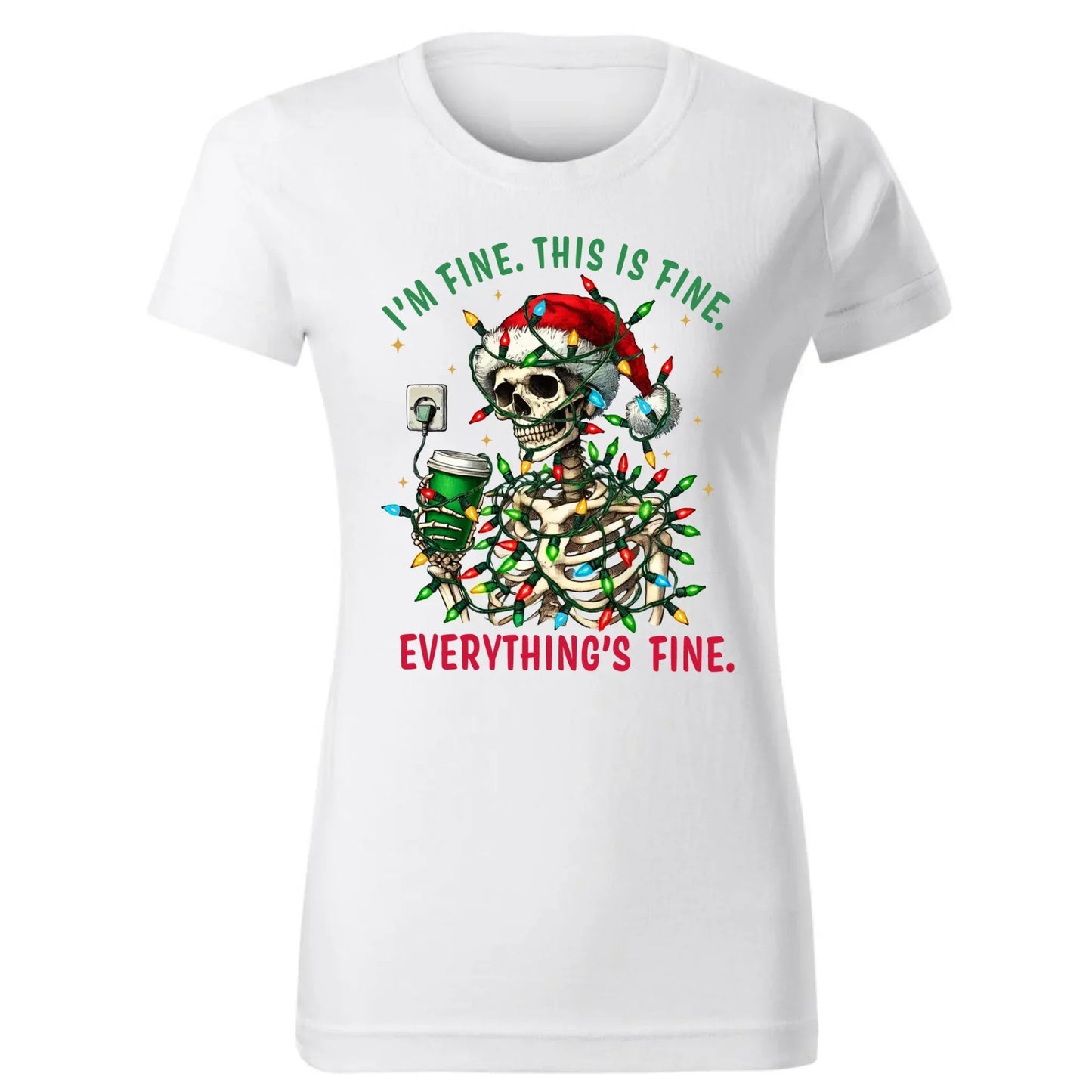 Everything's fine | Świąteczna koszulka damska BN55 - StoryCups.pl