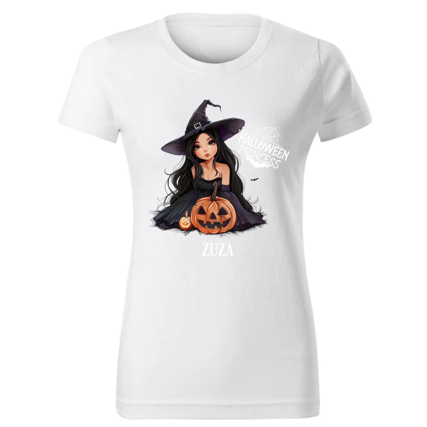 Biała koszulka z nadrukiem HALLOWEEN na prezent