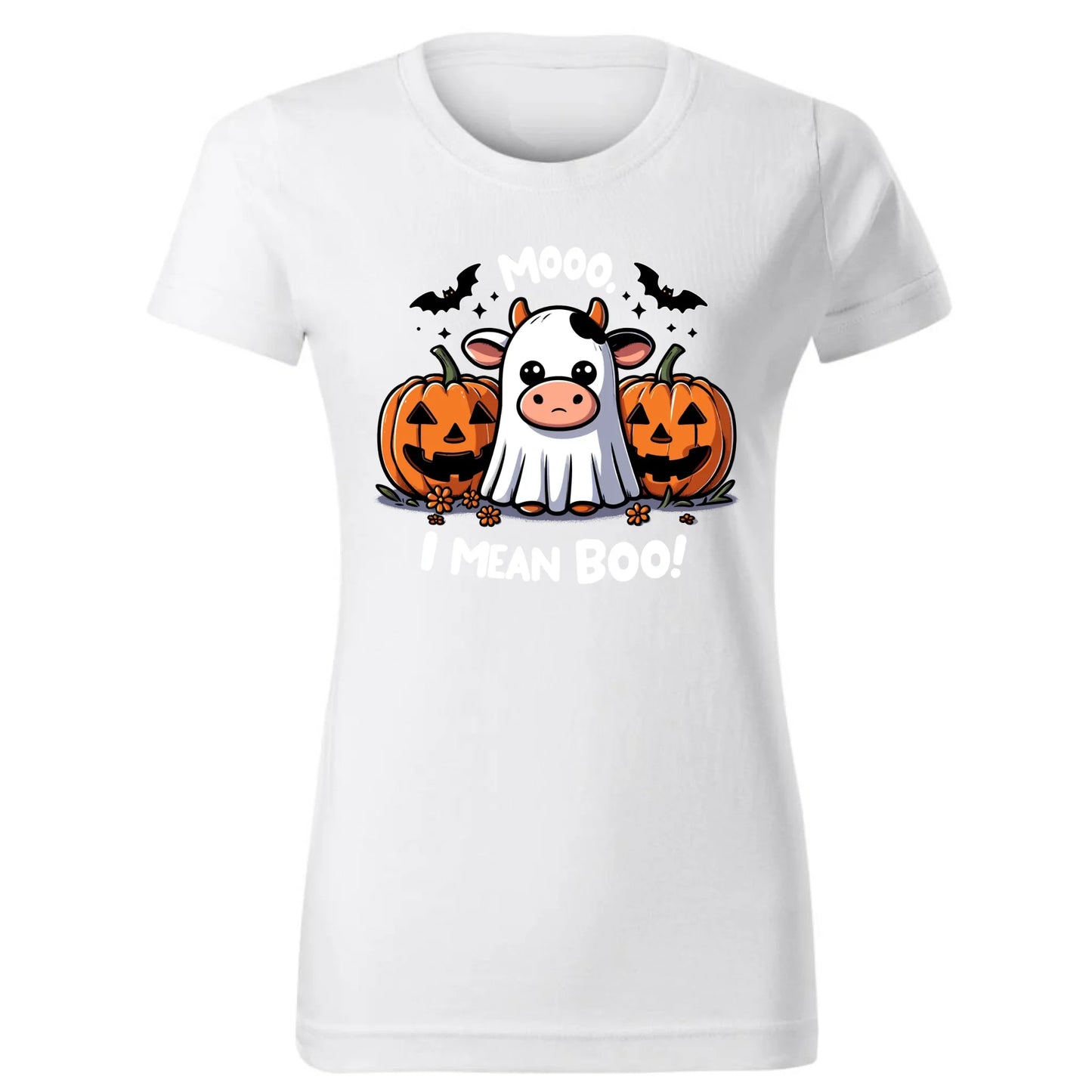 Biała koszulka z nadrukiem HALLOWEEN na prezent
