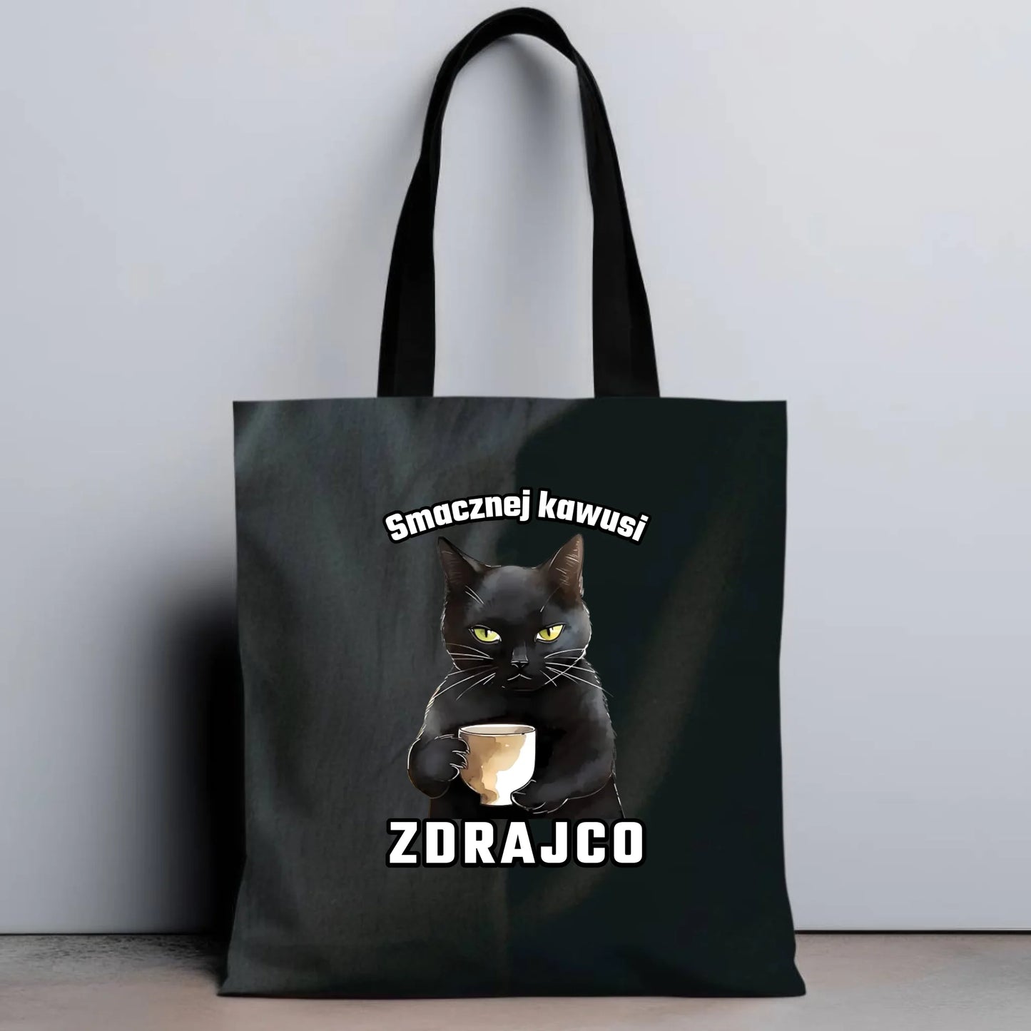Czarna eco torba z nadrukiem - prezent na odejście z pracy