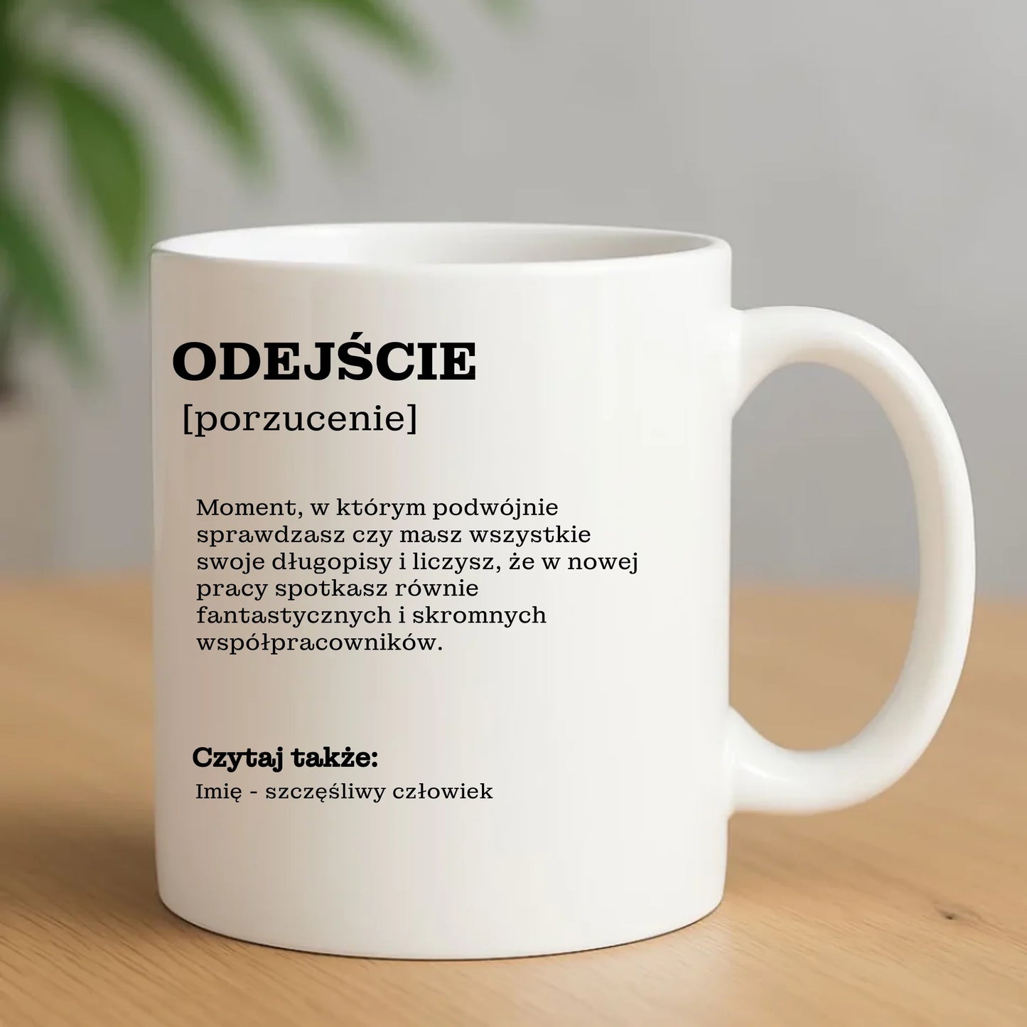 Kubek z nadrukiem prezent na odejście z pracy POŻEGNANIE AWANS