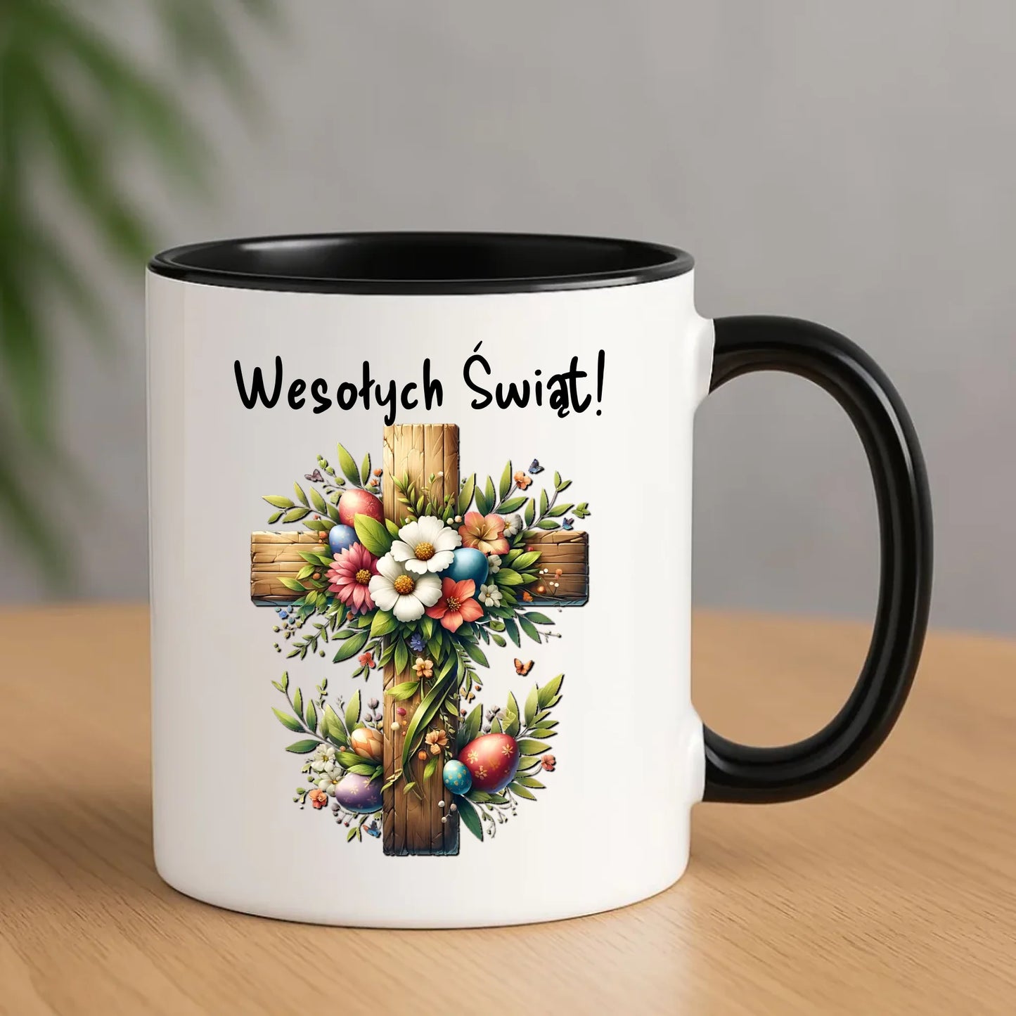 Czarny kubek wielkanocny prezent na WIELKANOC