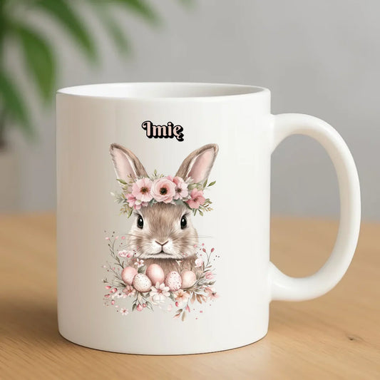 Zajączek z wiankiem | Kubek na Wielkanoc WN05 - StoryCups.pl