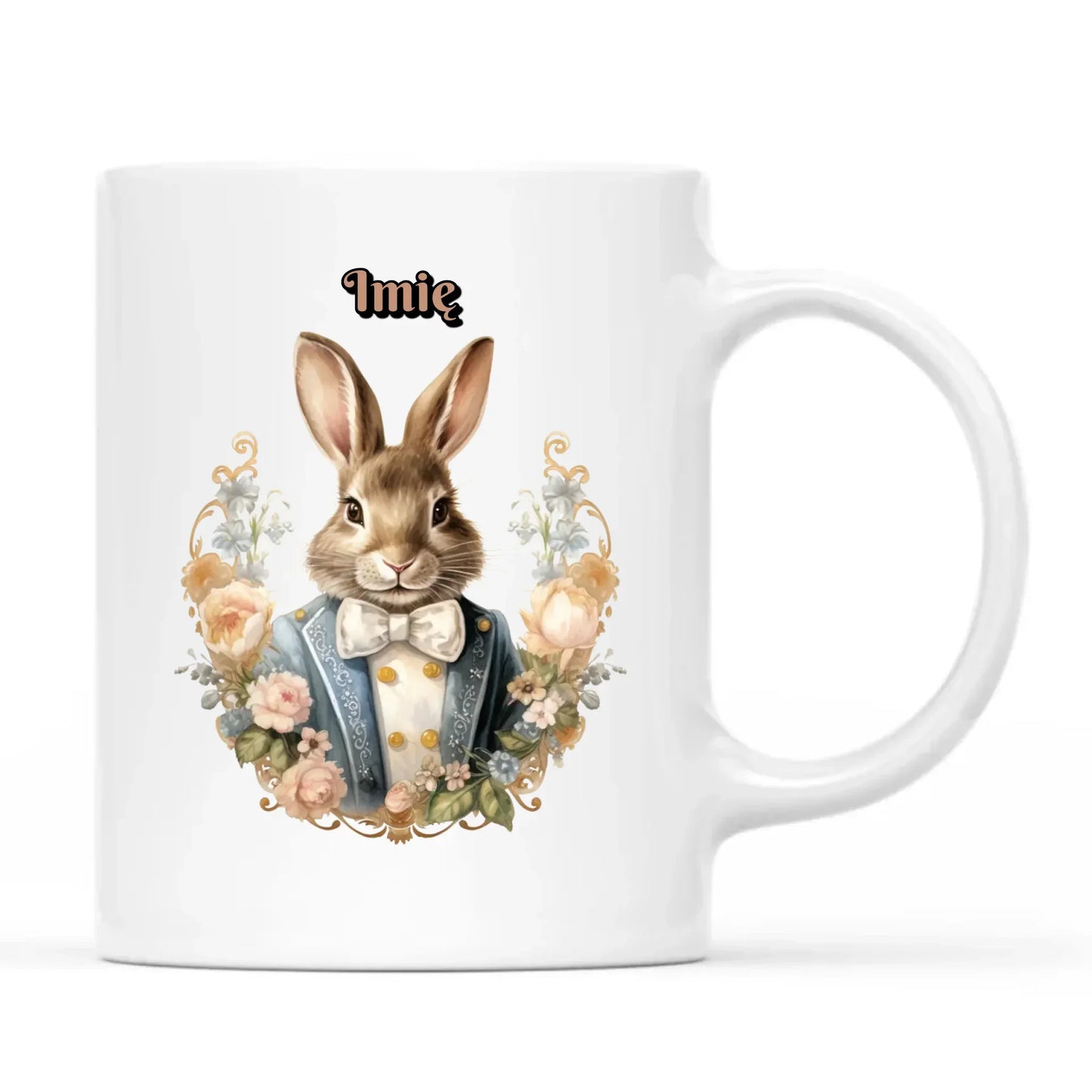 Pan Zając | Personalizowany kubek na Wielkanoc WN06 - StoryCups.pl