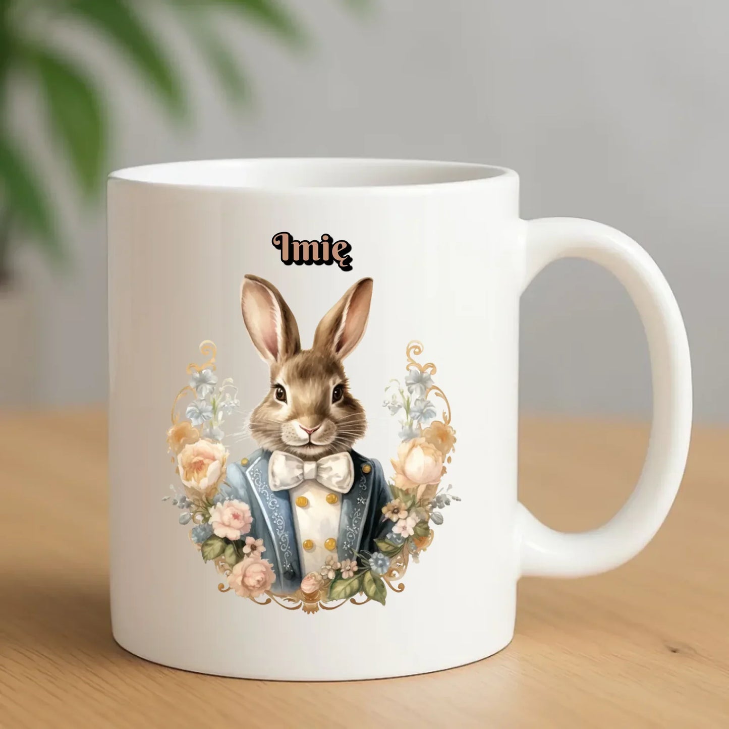 Pan Zając | Personalizowany kubek na Wielkanoc WN06 - StoryCups.pl