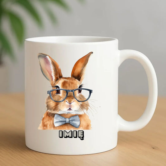 Zając w okularach | Kubek na Wielkanoc WN12 - StoryCups.pl