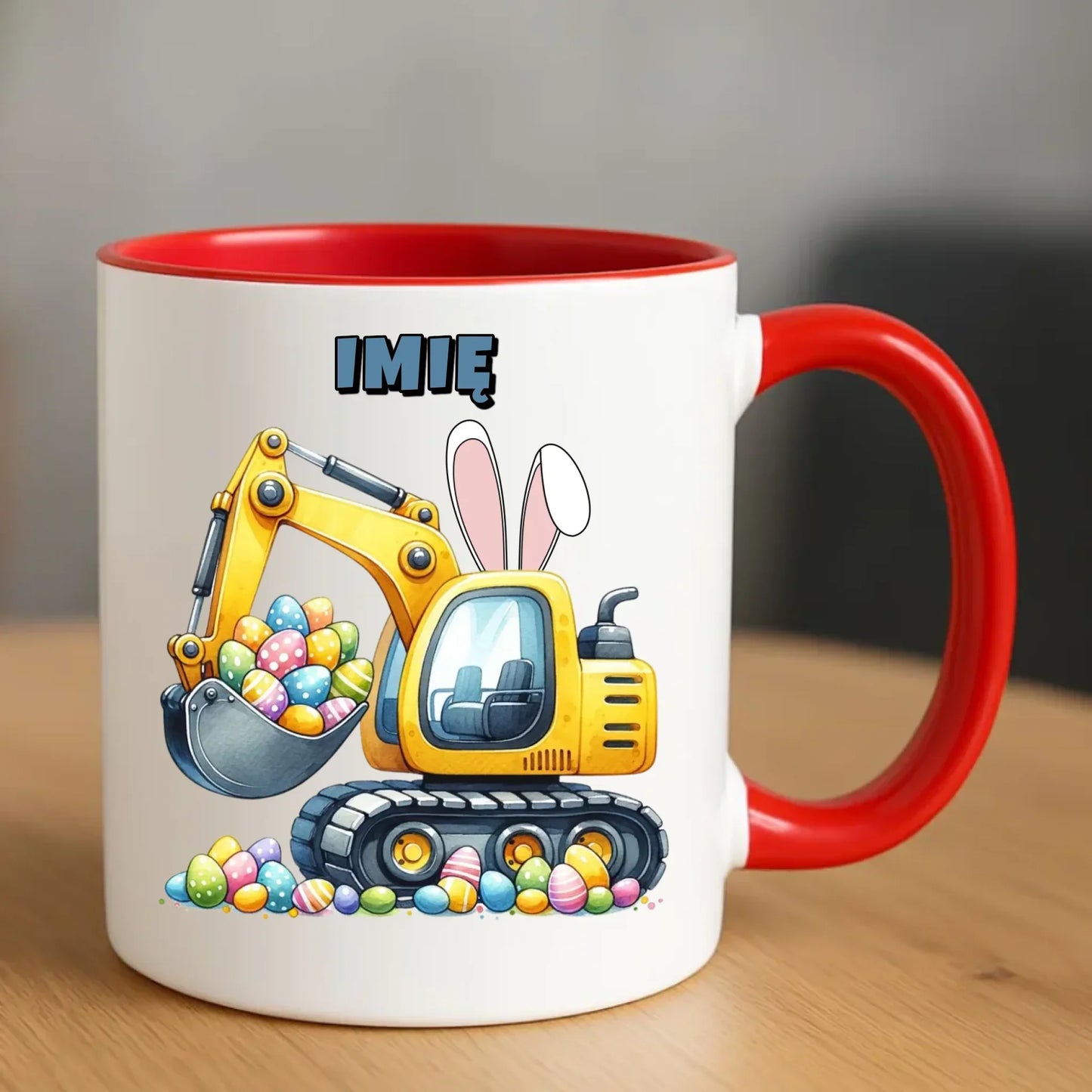 Koparka | Kubek dla dziecka na Wielkanoc WN17 - StoryCups.pl