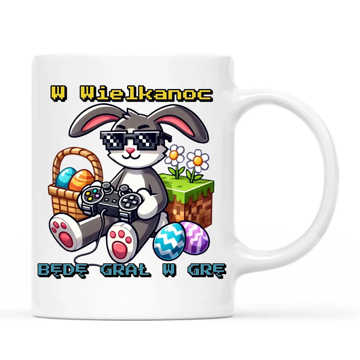 Zajączek Minecraft | Kubek Wielkanocny WN22 - StoryCups.pl