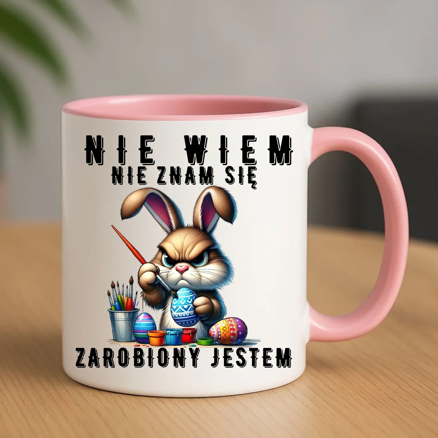 Różowy kubek wielkanocny prezent na WIELKANOC