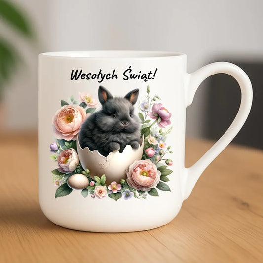 Zajączek w pisance | Kubek elegant na Wielkanoc WN03 - StoryCups.pl