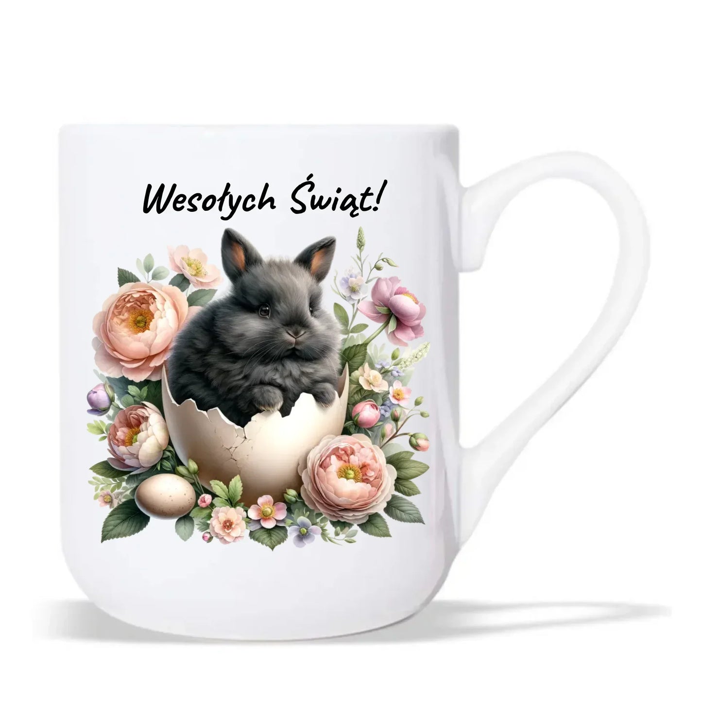 Zajączek w pisance | Kubek elegant na Wielkanoc WN03 - StoryCups.pl