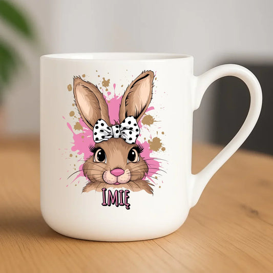Słodki zajączek imię | Kubek elegant na Wielkanoc WN08 - StoryCups.pl